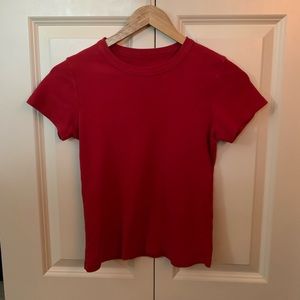 brandy red short sleeve